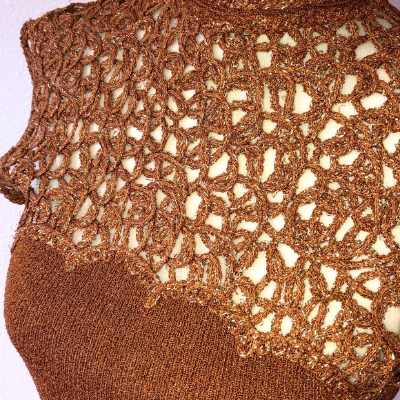 Vintage 50’s Bronze Knit Top - Picture 3 of 8